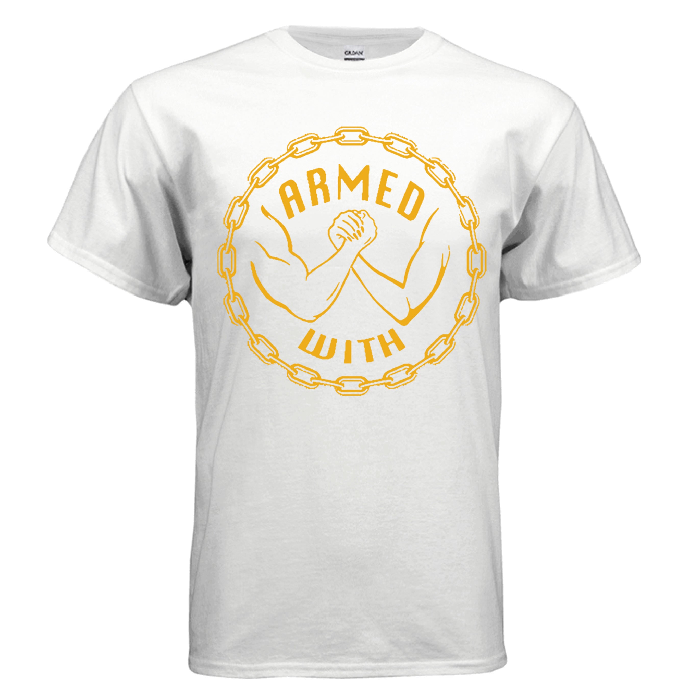 Armed With Gold Tee WHITE - FRONT