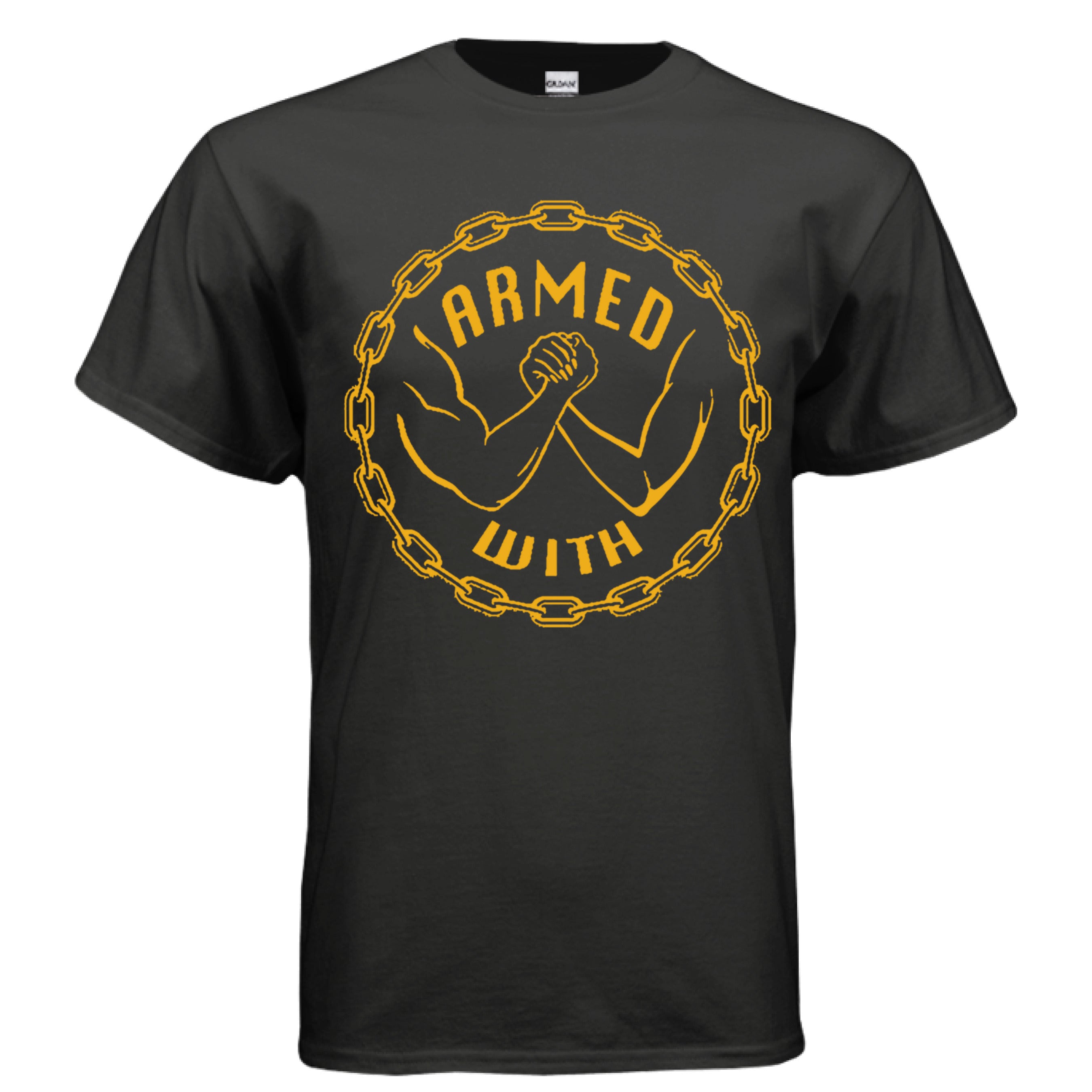 Armed With Gold Tee BLACK - FRONT