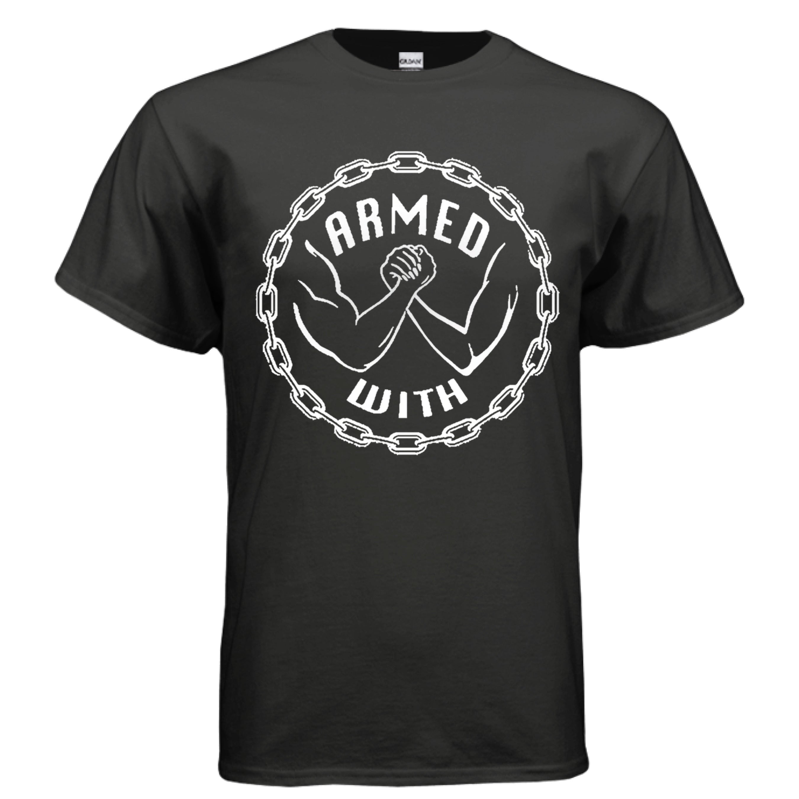 Armed With White Tee BLACK - FRONT