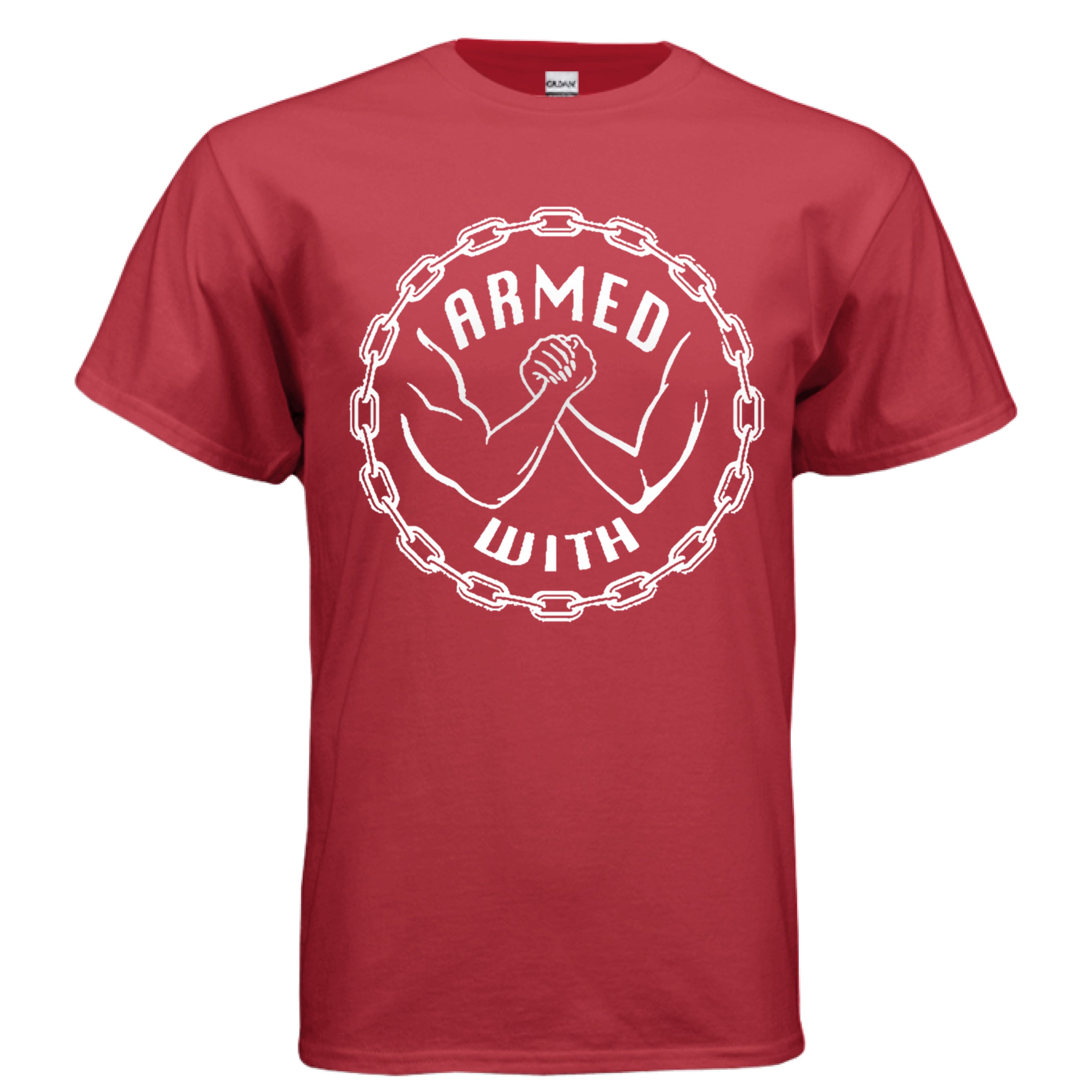 Armed With White Tee RED - FRONT