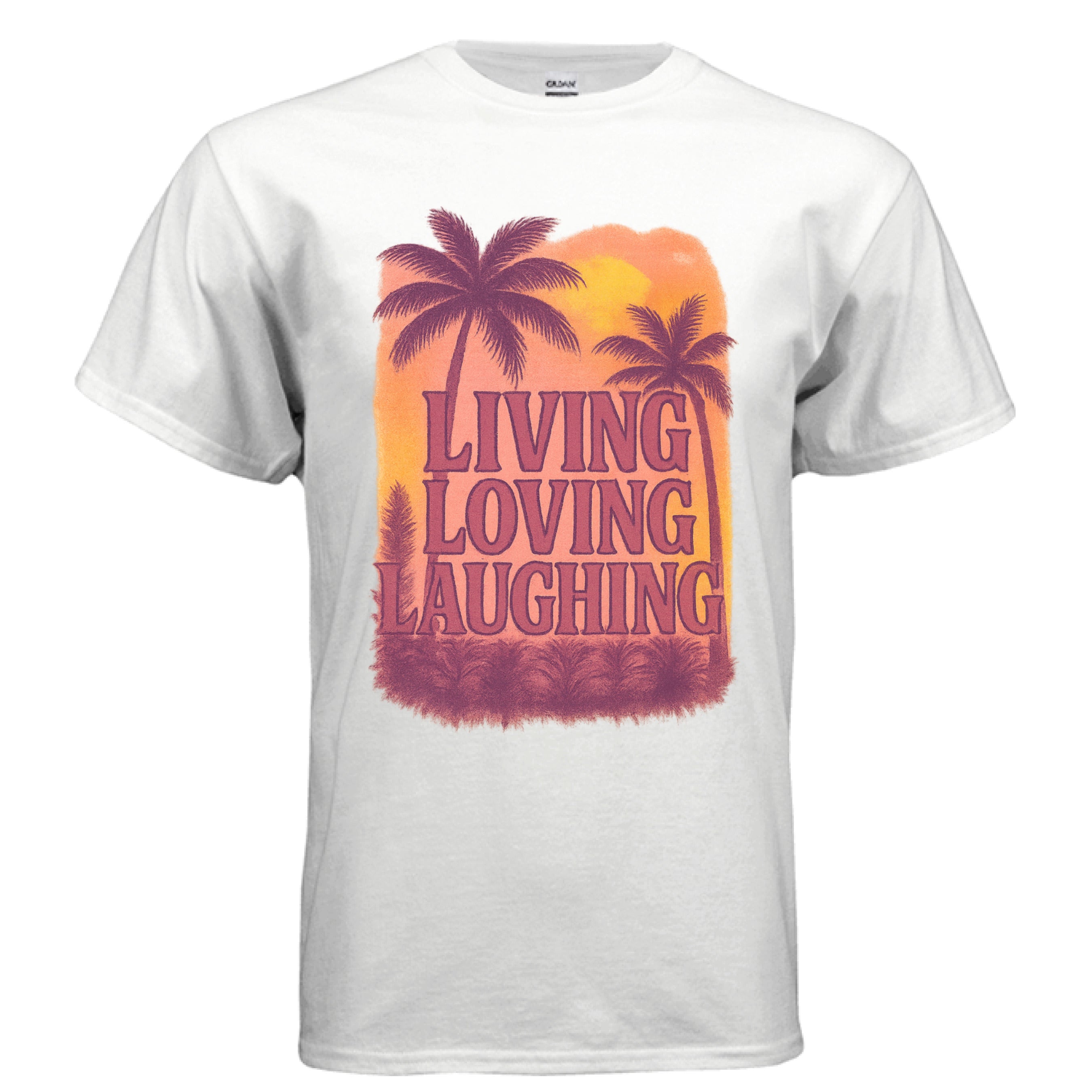 Live Love Laugh - Tropical Tee WHITE - FRONT