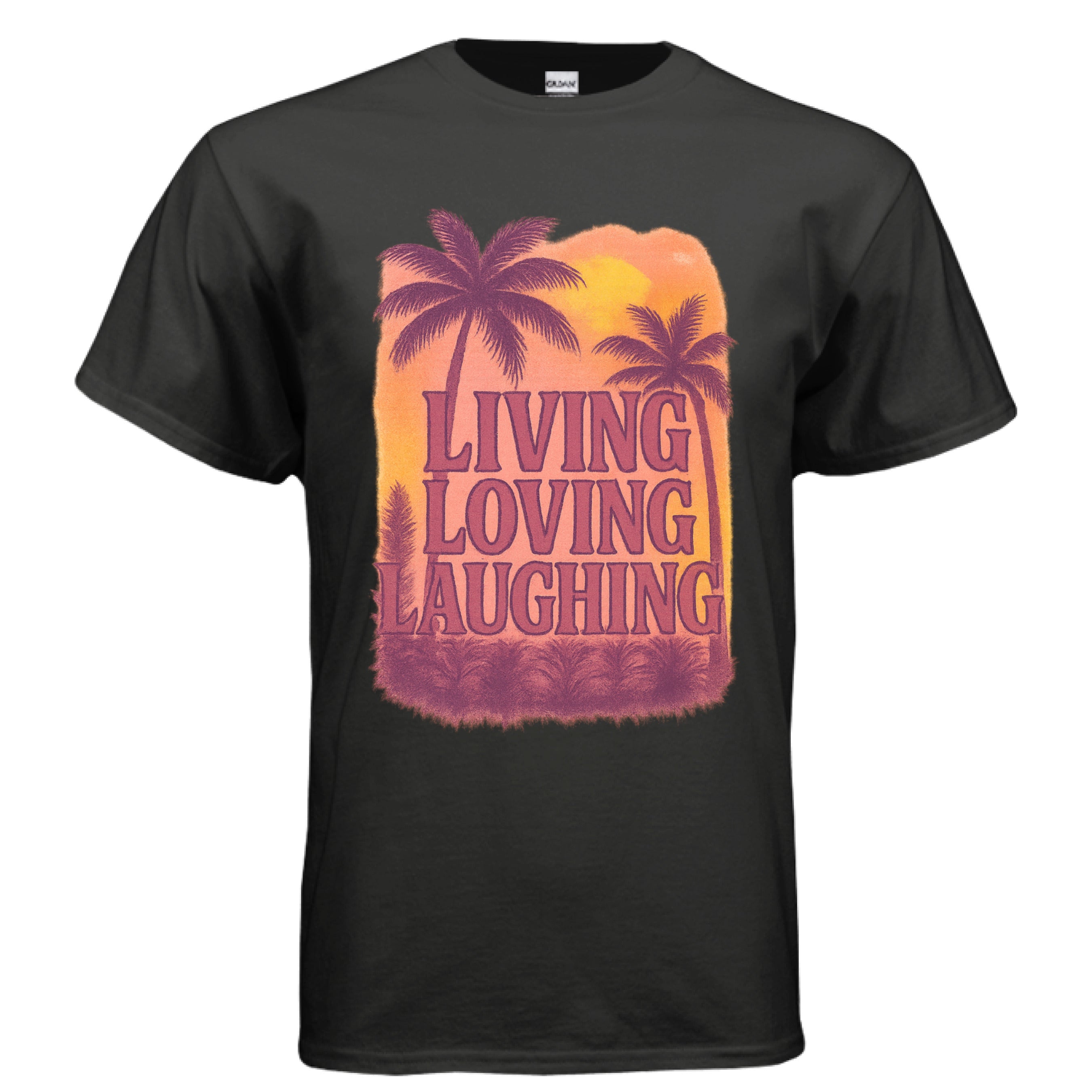 Live Love Laugh - Tropical Tee BLACK - FRONT