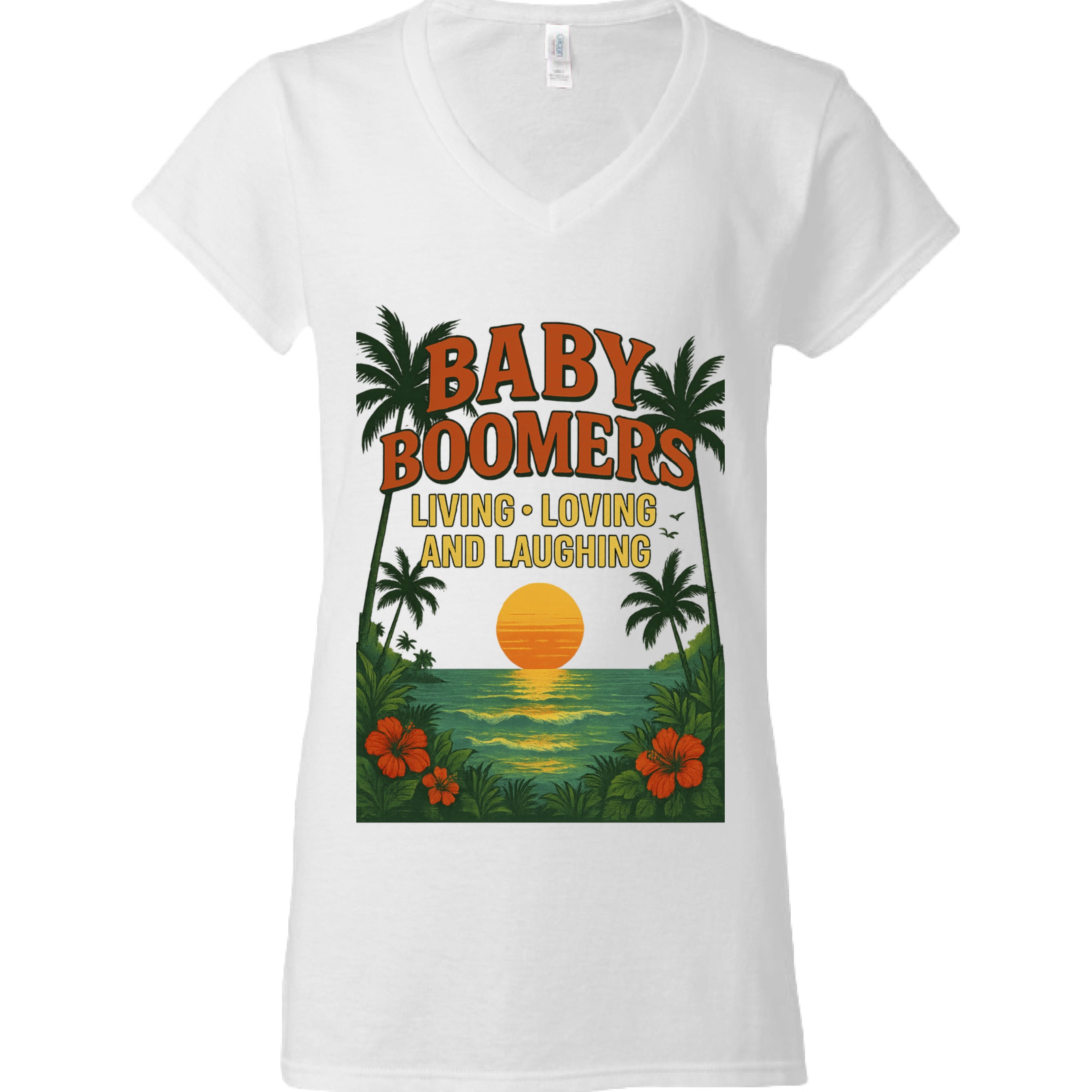 Boomers V-Neck Tee WHITE - FRONT