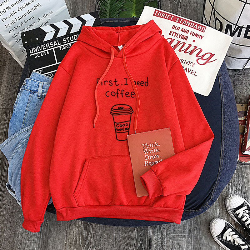 All-match Personality First I Need Coffee Hoodie