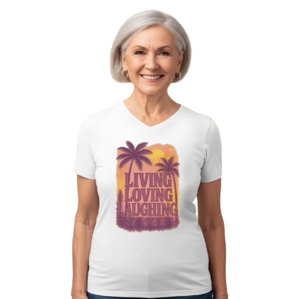 Live Love Laugh - Tropical V-Neck Tee