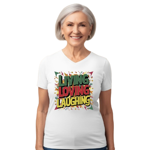 Live Love Laugh - Confetti V-Neck Tee