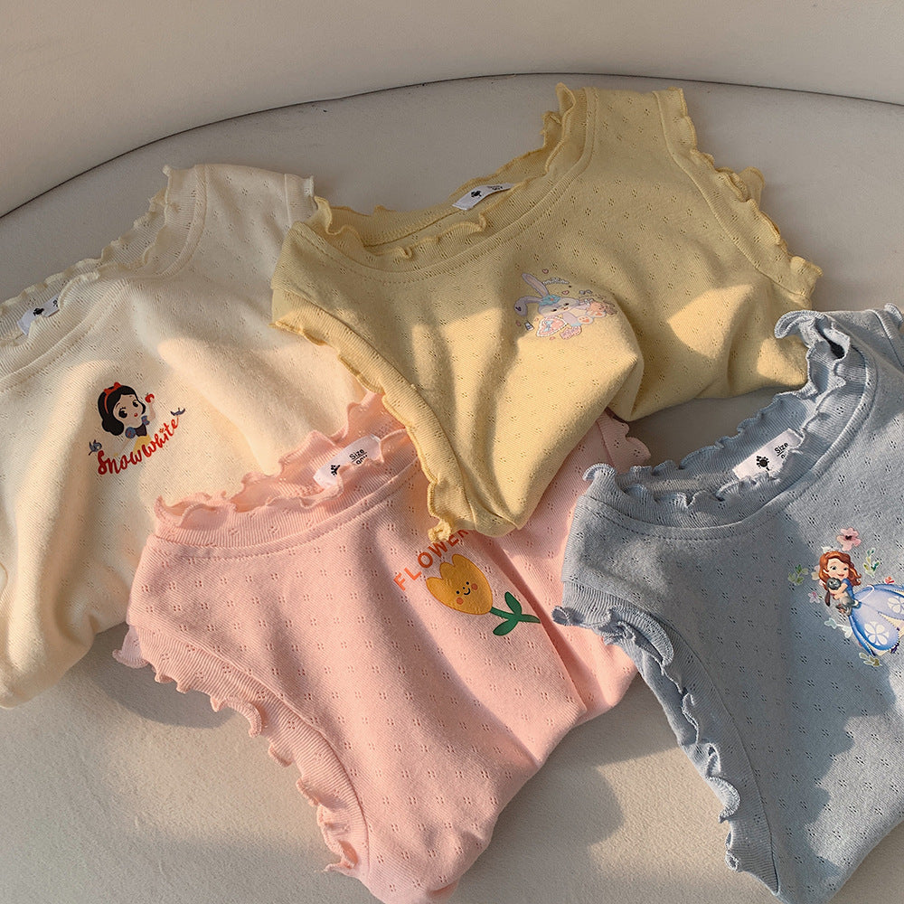 Cartoon Cutout T-shirt Baby Wide Print