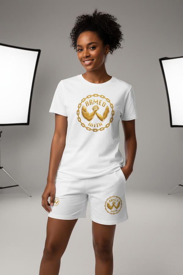African American Female White Summer Set Mockup