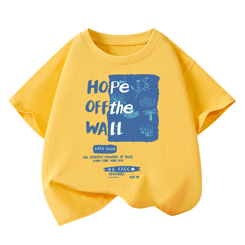 Boys' Cotton Loose-fitting Short-sleeve T-shirt
