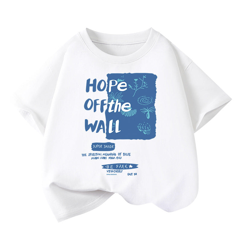 Boys' Cotton Loose-fitting Short-sleeve T-shirt